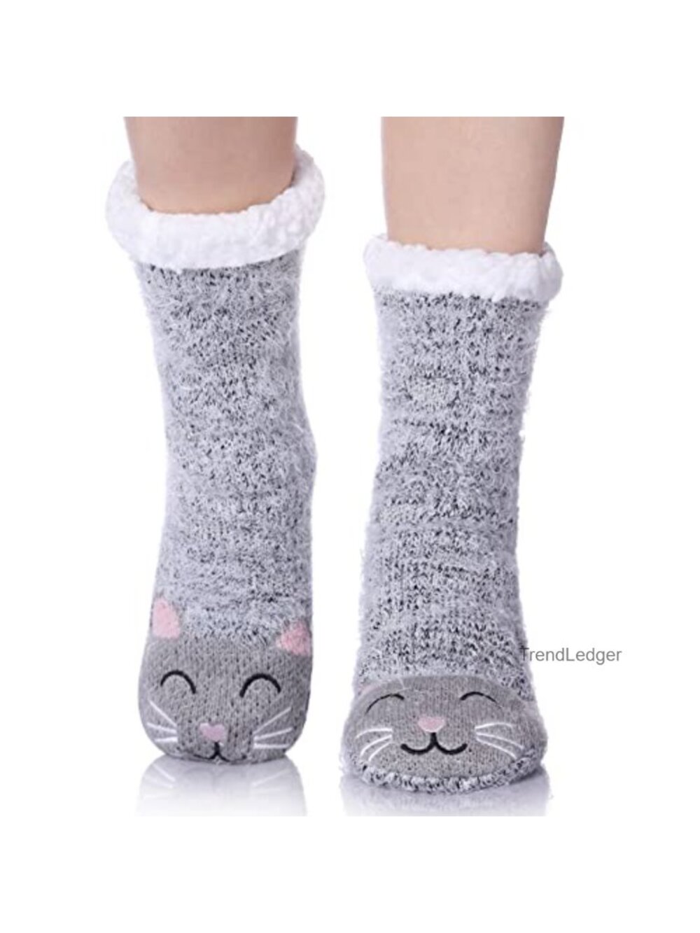 Cozy Fuzzy Fleece Lined Non-Slip Winter Slipper Socks Cartoon Animal